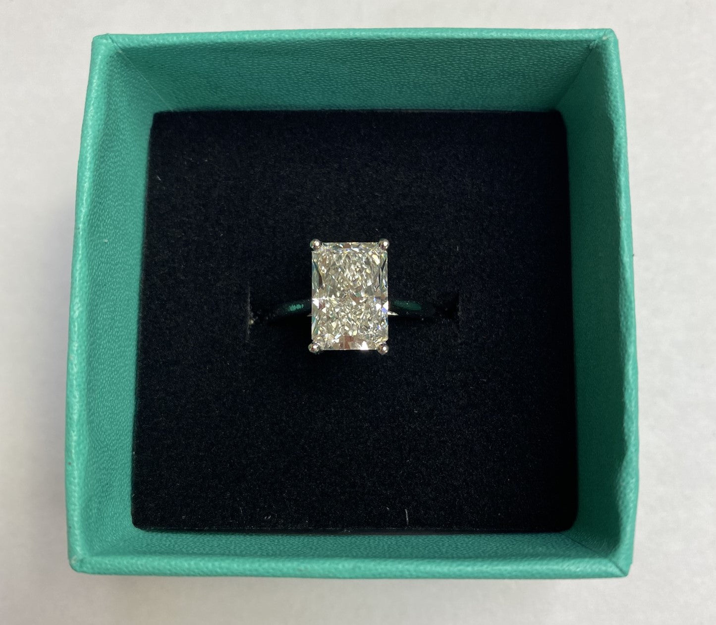 3.02 Carat Radiant Cut Certified Lab Created Diamond Ring