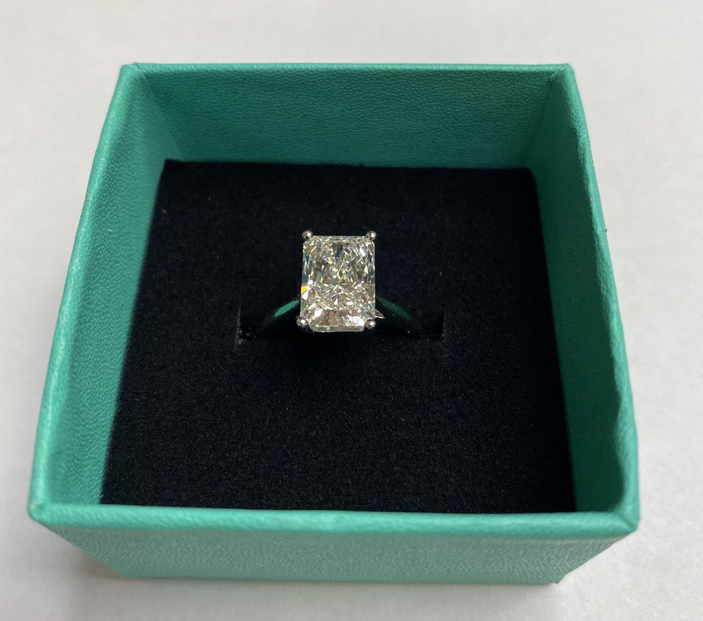 3.02 Carat Radiant Cut Certified Lab Created Diamond Ring