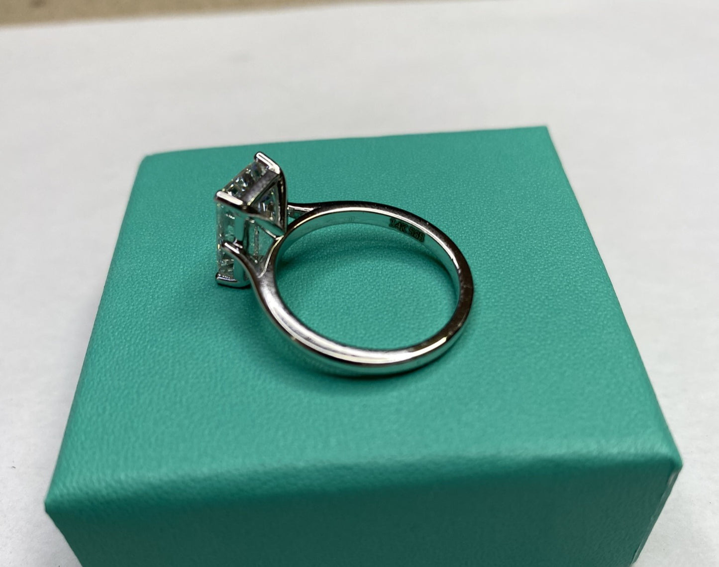 3.52 Carat Emerald Cut Certified Lab Created Diamond Ring