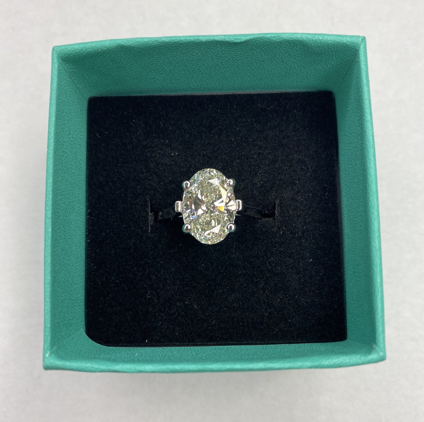 3.11 Carat Oval Cut Certified Lab Created Diamond Ring