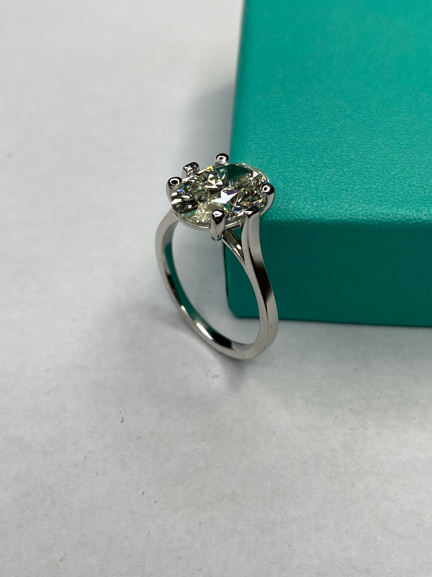 3.11 Carat Oval Cut Certified Lab Created Diamond Ring
