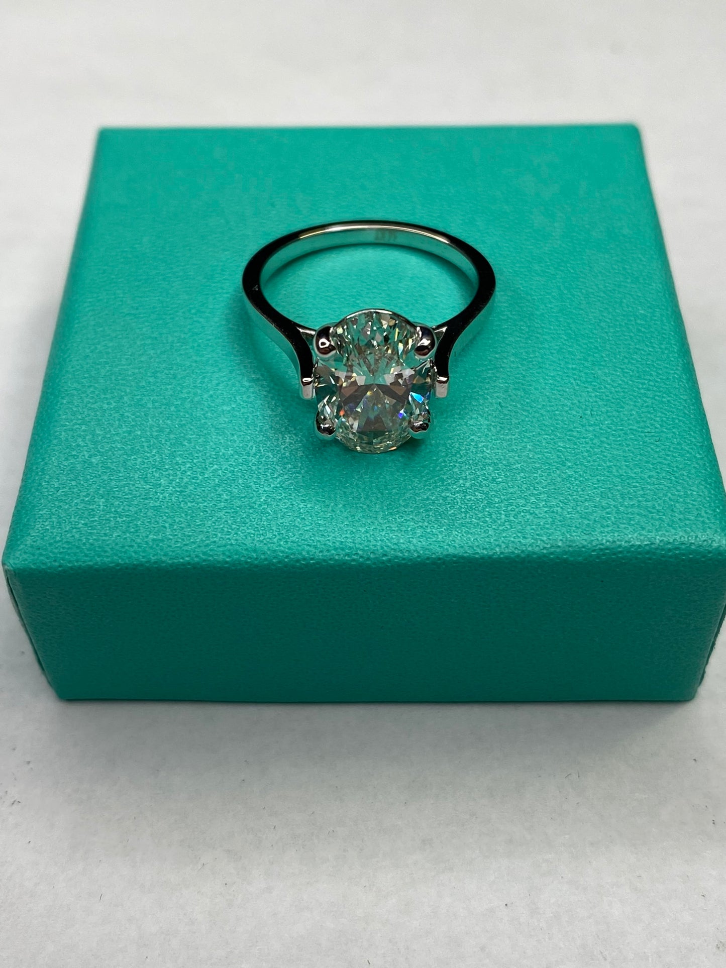 3.11 Carat Oval Cut Certified Lab Created Diamond Ring