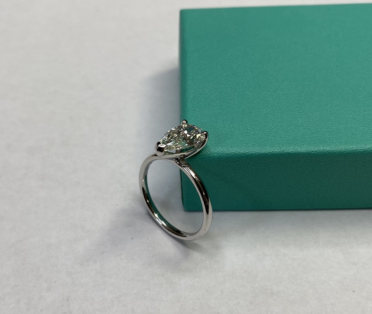 2.01 Carat Pear Cut Certified Lab Created Diamond Ring