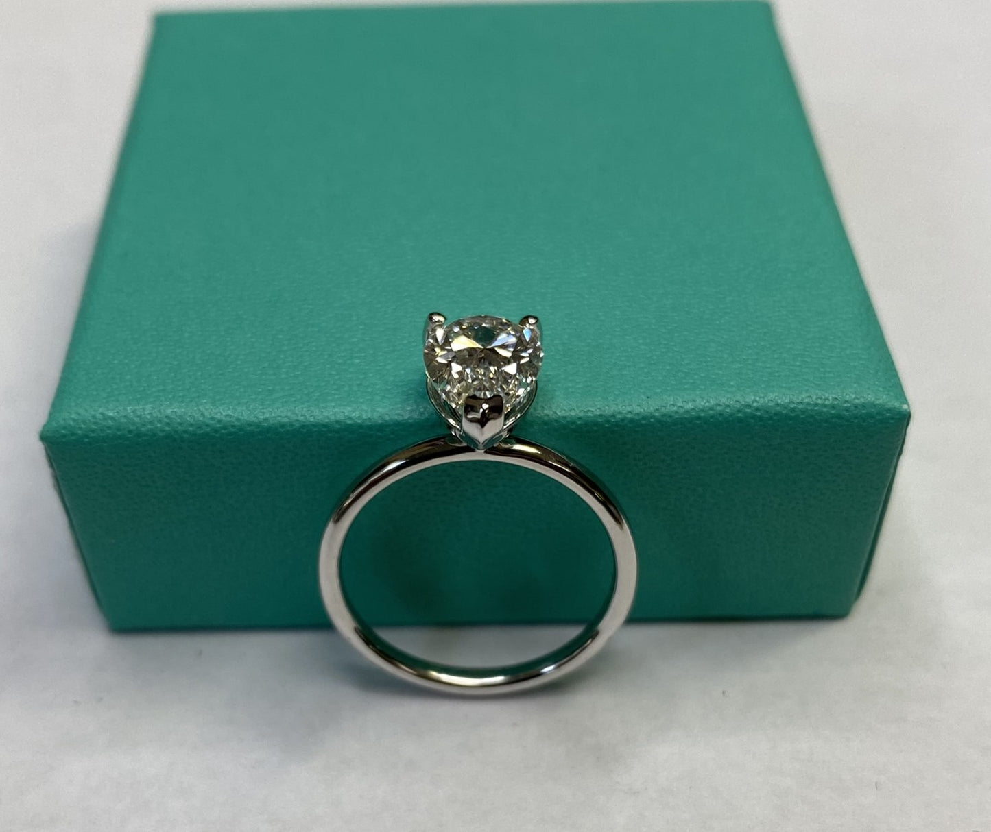 2.01 Carat Pear Cut Certified Lab Created Diamond Ring