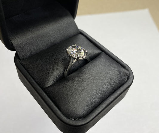 3.00 Carat Oval Cut Certified Lab Created Diamond Ring