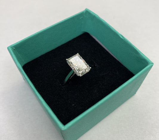 3.19 Carat Radiant Cut Certified Lab Created Diamond Ring