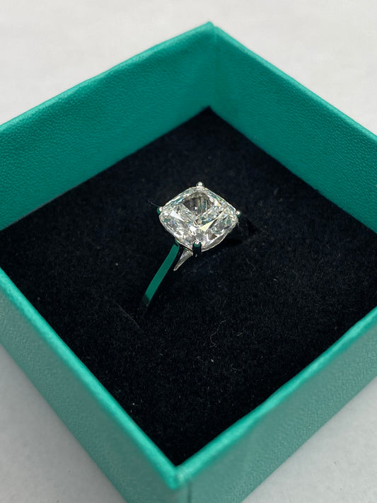 3.00 Carat Square Cushion Cut Certified Lab Created Diamond Ring