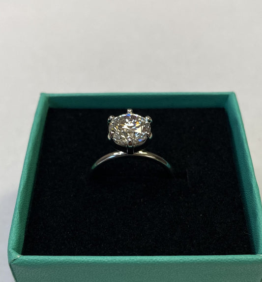 2.23 Carat Round Cut Certified Lab Created Diamond Ring